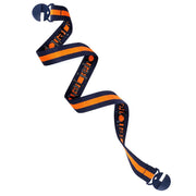 Youth Navy and Orange Stripe  elastic belts spiral view..