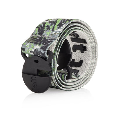 Digital Camo Jelt Belt with super-strong elastic, grippy inner gel and no-show buckle. Made for men and women.