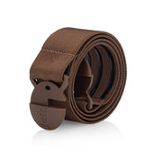 Rolled image of Chestnut Brown elastic stretch belt in chestnut brown.