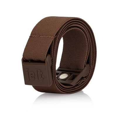 MYSELF BELTS - Genuine Leather Easy Velcro Belt with Faux Buckle -  BLACK/BROWN