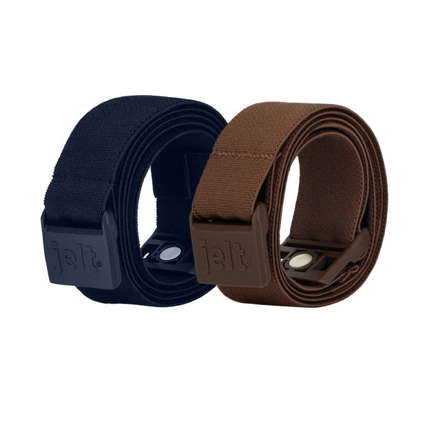 JeltX Adjustable Belt Bundle - Navy/Brown