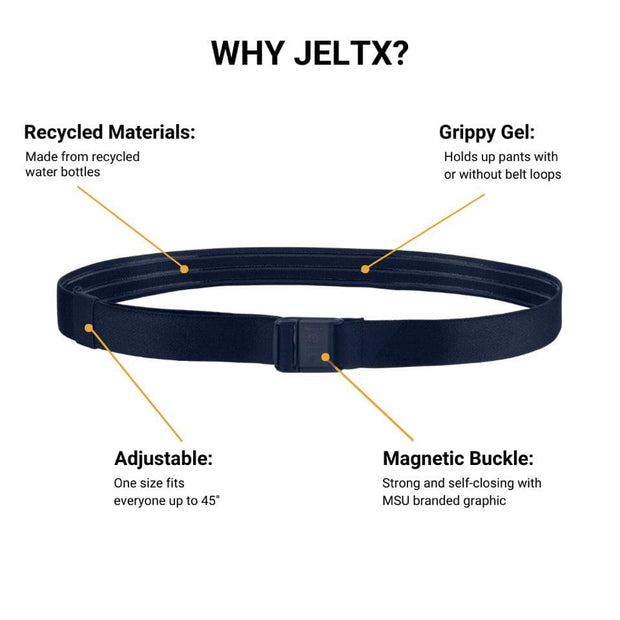 JeltX Elastic Stretch Belt in Navy with inner grippy gel and supper strong magnetic buckle