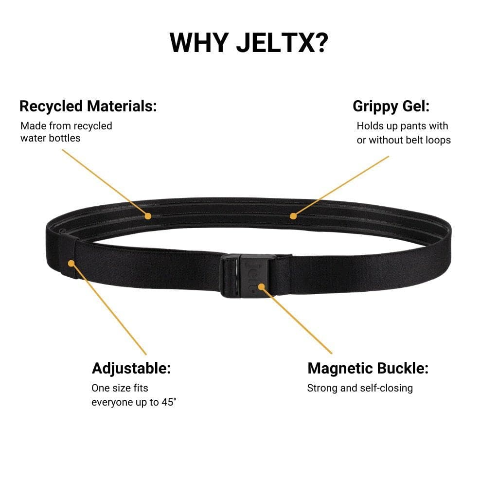 Black JeltX Adjustable Elastic Stretch Belt - Men and Women  display picture 2