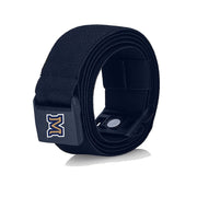 Montana State University "M" JeltX Adjustable elastic belt in navy by Jelt belts.