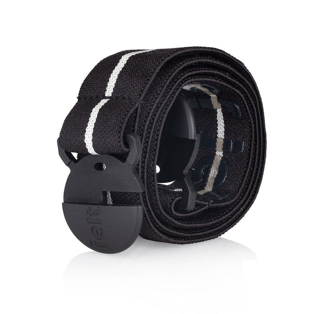 Jelt Junior elastic belt in black with white stripe