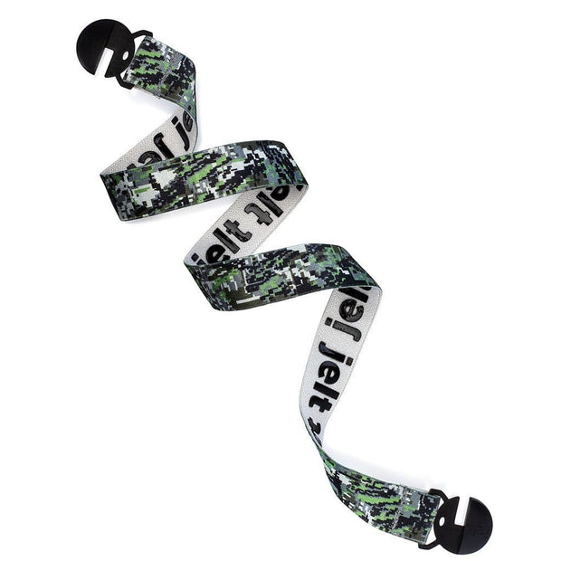 Jelt Youth digital camo elastic belt made for kids ages 9 and up.